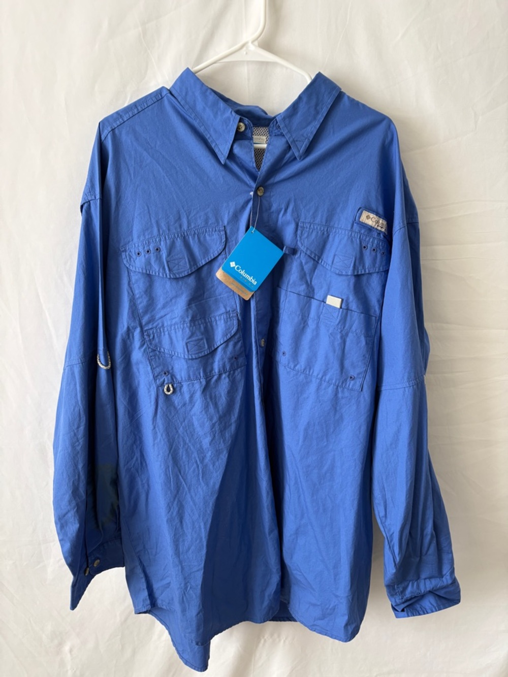 NWT Columbia PFG Men's Blue Long-Sleeve Vented Fishing Shirt